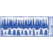 Ablakmatrica - sztatikus, ragasztó nélküli, csillámos 55 x 22 cm, téli motívumok. A kék színű hordozópapír eldobható