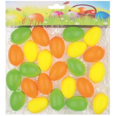 Felakasztható műanyag tojások 6 cm/ 24 db- pasztell színű