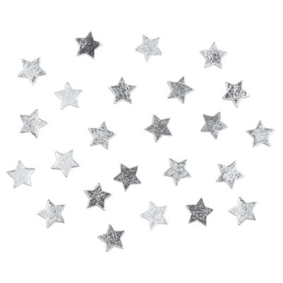 Fa dekoráció 2,5 cm, 24 db -  ezüst csillag 