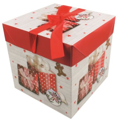 Karácsonyi ajándék doboz 16,5 x 16,5 x 16,5  cm