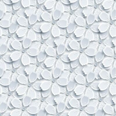WHITE FLOWERS - öntapadós tapéta - 45 cm x 2 m