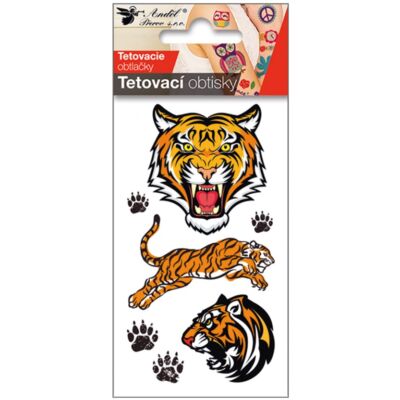 Tetováló  matrica, 10,5 x 6 cm tigris