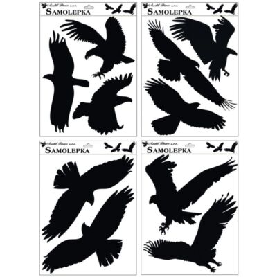 Ablakmatrica - 30 x 42 cm,öntapadó  fekete madár sziluettek