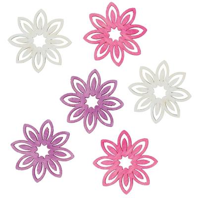 Fából készült virág 6 cm, 6 db/csom