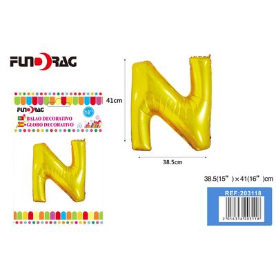 Fólia lufi 16" arany betű "N" 1db