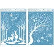 Kép 1/3 - Ablakmatrica 497 Téli fák (glitteres) 35*50cm