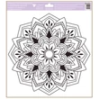 Kép 5/5 - Ablakmatrica -kontúros sablon üvegfestéshez  ragasztó nélküli  fólián 30 x 33,5 cm, mandalák