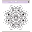 Kép 4/5 - Ablakmatrica -kontúros sablon üvegfestéshez  ragasztó nélküli  fólián 30 x 33,5 cm, mandalák