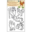 Kép 1/5 - Ablakmatrica - kontúros sablon üvegfestéshez ragasztómentes fólián 30 x 21 cm, farm
