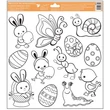 Kép 2/5 - Ablakmatrica - kontúros sablon üvegfestéshez ragasztómentes   fólián 30 x 33,5  cm, húsvéti motívumok