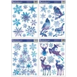 Kép 1/5 - Ablakmatrica 214 Kék karácsonyi motívumok (glitteres) 30*42cm