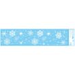 Ablakmatrica- ragasztó nélküli, sztatikus, 64 x 15 cm, csillámos hópelyhek. A kék színű hordozópapír eldobható.