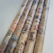 Kép 1/6 - PM-P2_KRAFT_OG_4 Csomagolópapír 50db 200*70cm Pol-Mak (vintage, virágok)