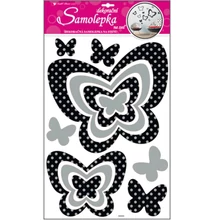 Falmatrica ezüst pillangók 60 x 32 cm