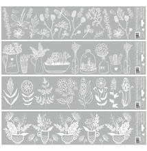 Ablakmatrica 6838 Fehér virágmotívumok 64*14,8cm