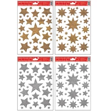 Ablakmatrica 389 Arany/Ezüst csillagok (glitteres) 20*30cm