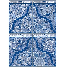 Ablakmatrica 443 Csipkés karácsonyi motívumok (hó hatású) 30*42cm