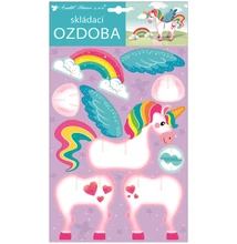 Összerakható papír egyszarvú 21 x 36,5 cm