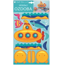 Összerakható papír tengeralattjáró 21 x 36,5 cm