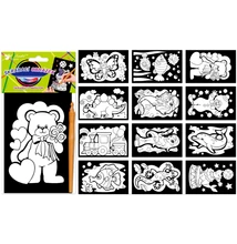 Kaparós kép színes díszekkel 15x10cm