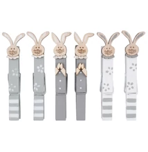 Dekorációs csipesz Nyuszis 8cm, 6db