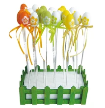 Húsvéti fa tojás pálcikán Színes 3cm, 1db