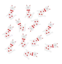 Fa cica masnival ,ragasztókoronggal, 4 cm, 12 fehér