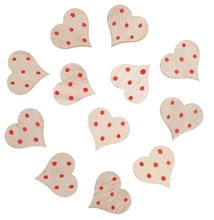 Fa szív ragasztókoronggal 3 cm, 12 db