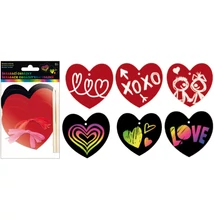 Kaparós képek 6 db, szívek 11 cm