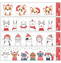 Ablakmatrica 281 Karácsonyi állatfigurák (glitteres) 64*15cm