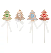 Fa dekoráció pálcán Fenyőfa 7cm