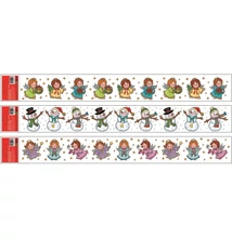 Ablakmatrica 352 Színes karácsonyi motívumok (glitteres) 60*7cm