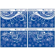 Ablakmatrica 483 Hópelyhek (glitteres) 38*30cm