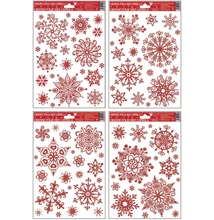 Ablakmatrica 465 Piros 3D hópelyhek (glitteres) 20*30cm Ablakmatrica 465 Piros 3D hópelyhek (glitteres) 20*30cm