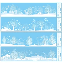 Ablakmatrica 232 Havas fák (glitteres) 64*15cm