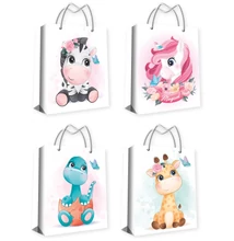 Papír ajándéktáska 32 x 26  cm, mese motívumos, csillámos