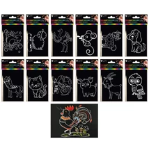 Kaparós kép 10,5 x 15,5 cm, állatok a farmról