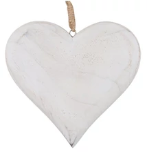 Fehér szív 11 cm, felakasztható