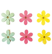 Fa virágok csipeszen 4 cm, 6 db