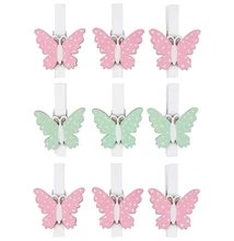 Fa pillangók csipeszen 4,5 cm, 9 db