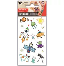 Tetováló matrica, 7,5 x 12  cm - világűr