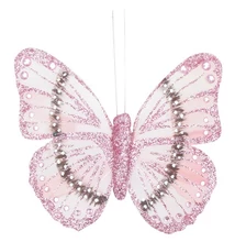 Pillangó csipeszen  12 cm, rózsaszín
