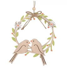 Fa koszorú madarakkal 16 cm, felakasztható