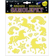 Világítós matrica 18 x 18 cm egyszarvú