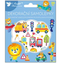 Öntapadó matrica csillámos  Szállító eszközök 25 db , 13 x 15 cm