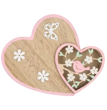 Szív fából 11 cm,  felállítható
