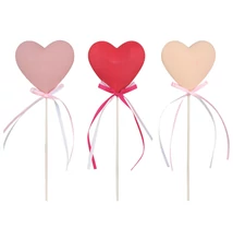 Műanyag szívecske pálcán 6 cm