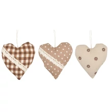 Textil szívek 10 cm, felakasztható