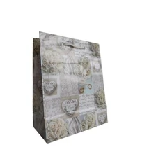 22682 Dísztasak közepes esküvői képes ezüst-arany 225*178*100