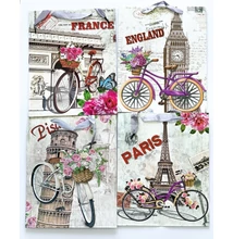 ACH-ER0741 Dísztasak Scroll Virágos kerékpár 32*26*10cm 4féle minta